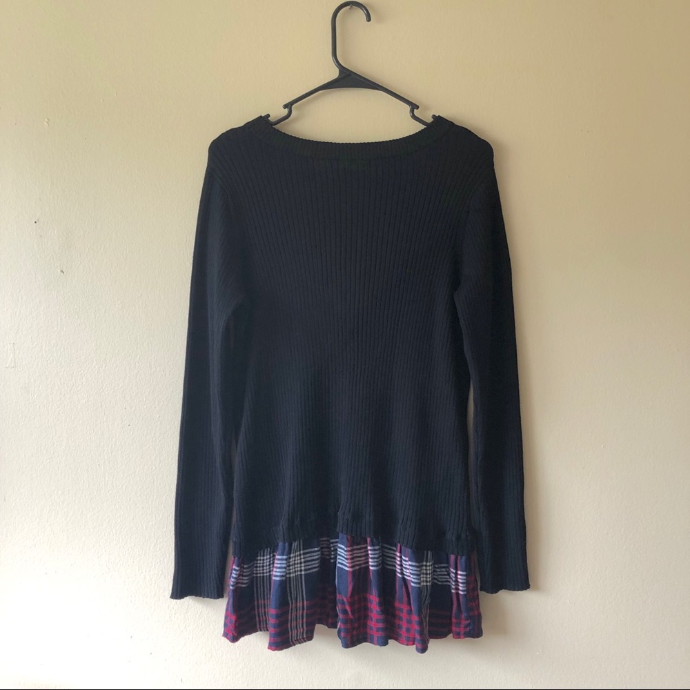 ❌SOLD❌TORRID Ribbed Knit Plaid Twofer Sweater - Picture 3 of 8
